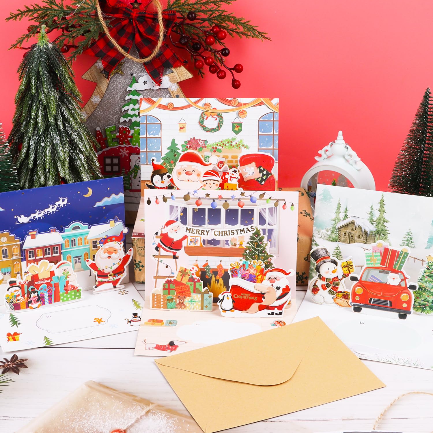 Biglietto di Natale 3D pop-up di alta qualità, fatto a mano, biglietto di auguri di Natale per la famiglia e gli amici – Divertenti biglietti natalizi con busta