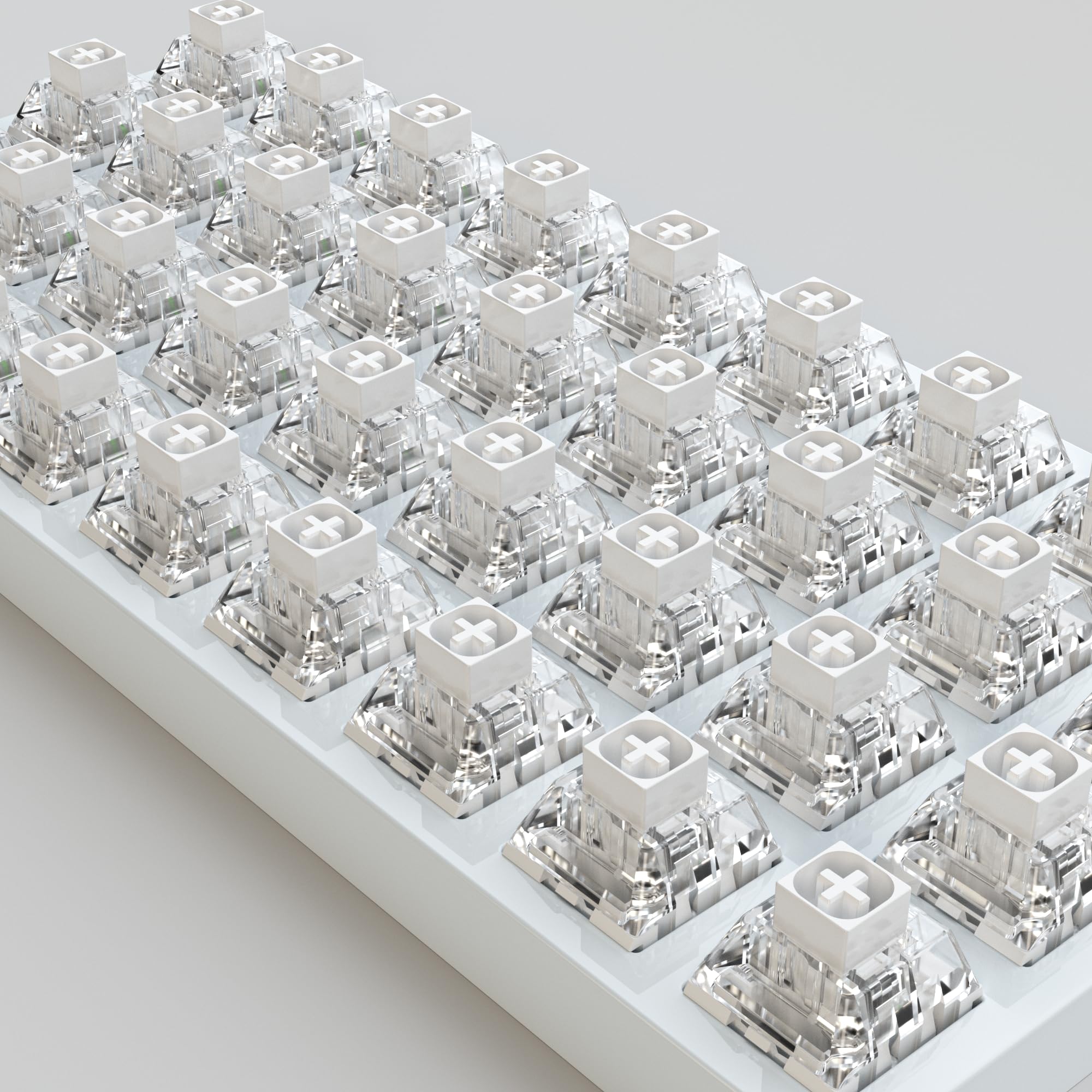 Kailh Box Switch biały do mechanicznej klawiatury gamingowej, 3-biegunowy montaż na płycie/RGB/SMD, wodoodporny przełącznik dźwigniowy MX (108 sztuk, biały)