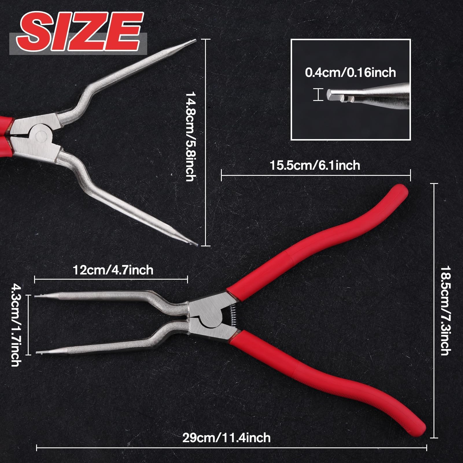 LEONTOOL Outil d’expansion de ressort de cuve intérieure/extérieure amélioré, expansion maximale 5,83 "(148 mm), outil de retrait de ressort de rondelle Joint de porte de porte Pince