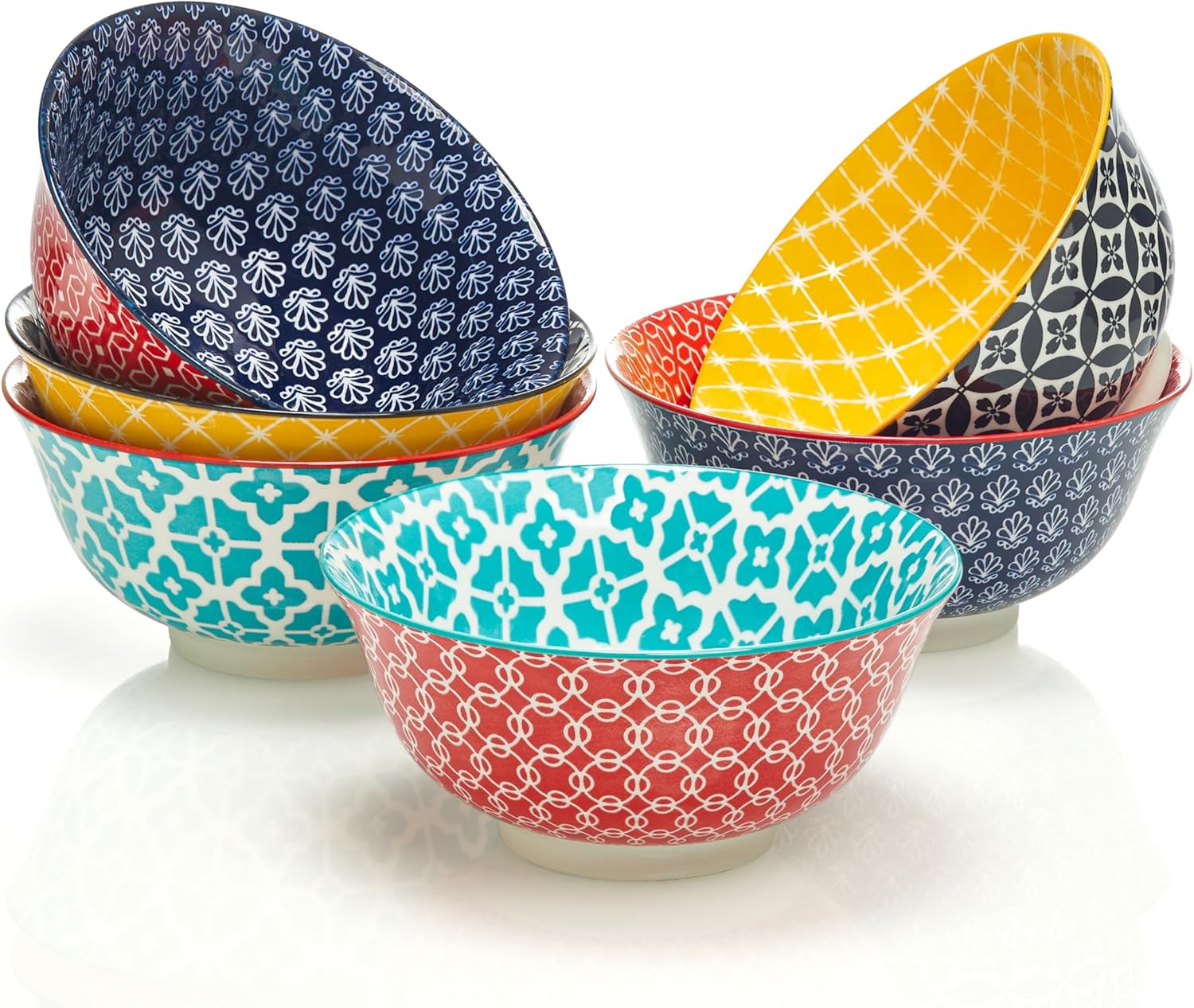 DOWAN Ceramic Cereal Bowls, 33 Oz Vibrant Color Dessert Bowls for