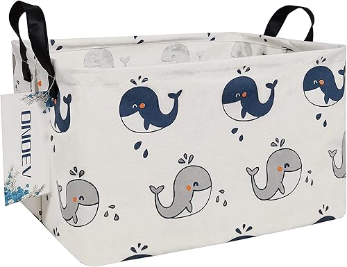 ONOEV Cesta de lavandería plegable rectangular, cesta de lona, cesta de Nersury, adecuada para niños, oficina, dormitorio, ropa, almacenamiento de