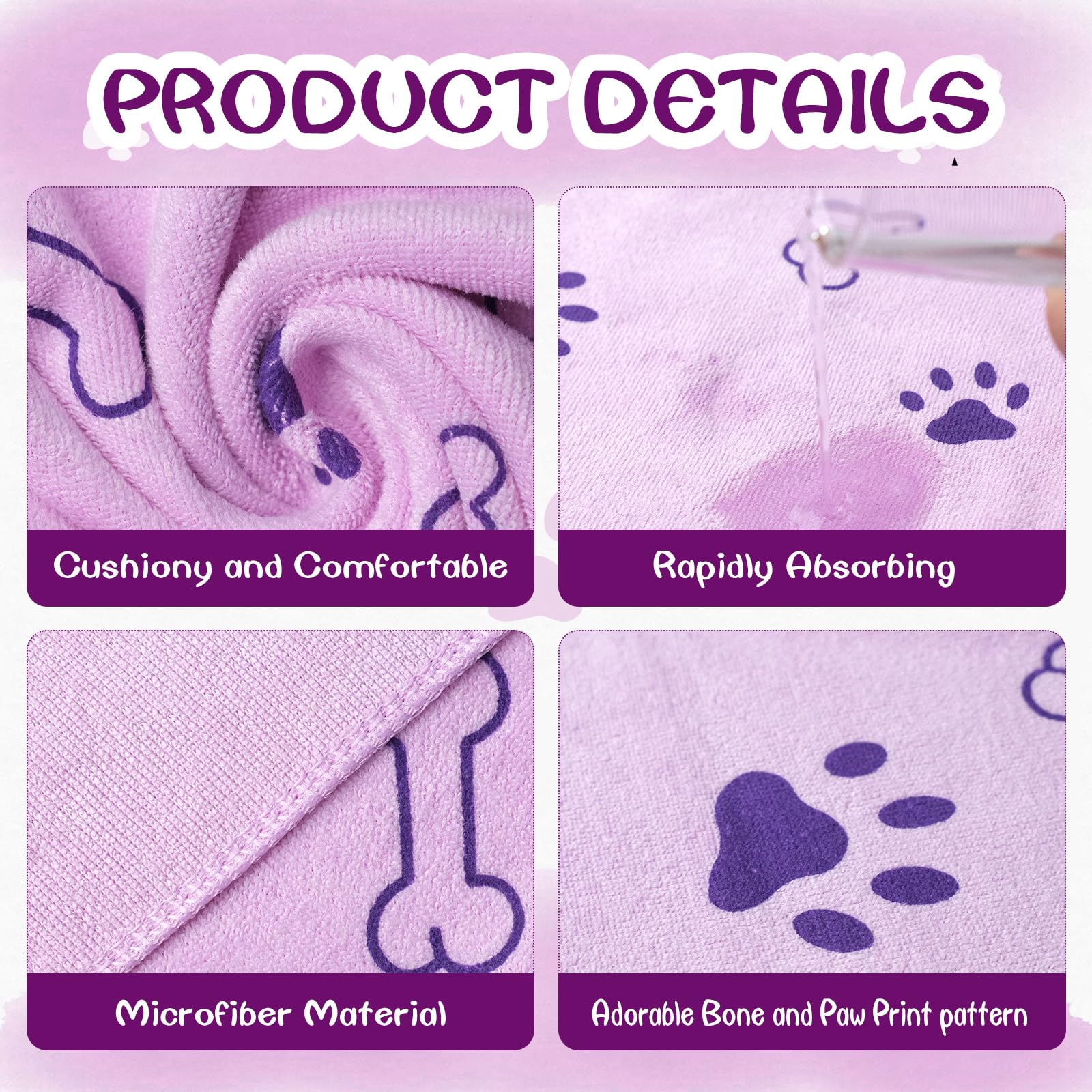 30 toallas para perros para secar perros a granel de 20 x 40 pulgadas, toallas de baño para mascotas, toallas de baño de secado rápido para cachorros, toallas de aseo coloridas para mascotas, toalla