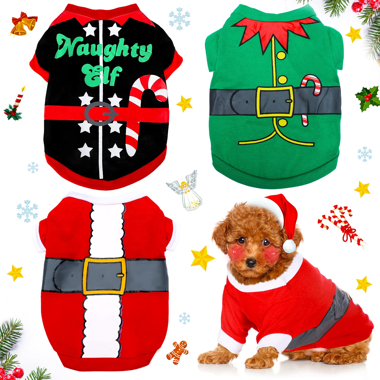 Vêtements de Noël pour chien de petite taille tenue de fête chaude costume de cosplay S