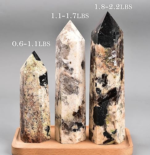 Miniatura 2 de AMOYSTONE Varita grande de cristal curativo Obelisco 6 facetas Torre Reiki Chakra Meditación Terapia Turmalina Negra 1.8-2.2 LBS