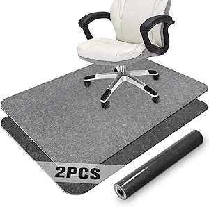 2 Pack Office Chair Mat for Hardwood Floor, 55"x35" Computer Chair Mat, Desk Chair Mat, Large Anti-Slip Floor Protector for Home Office Combination of Dark Grey & Light Grey(Roll Packaging)