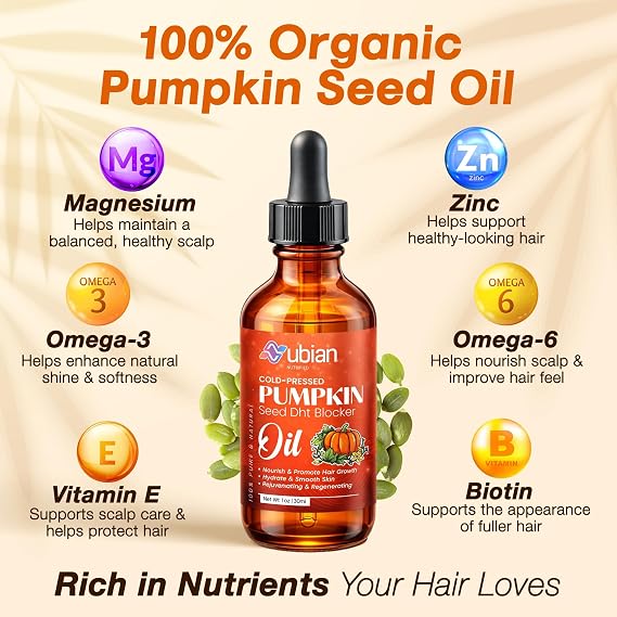 Pumpkin Seed Oil for Hair - DHT Blocker for Women Hair Growth - DHT Blocker - Pumpkin Seed Oil for Hair Growth