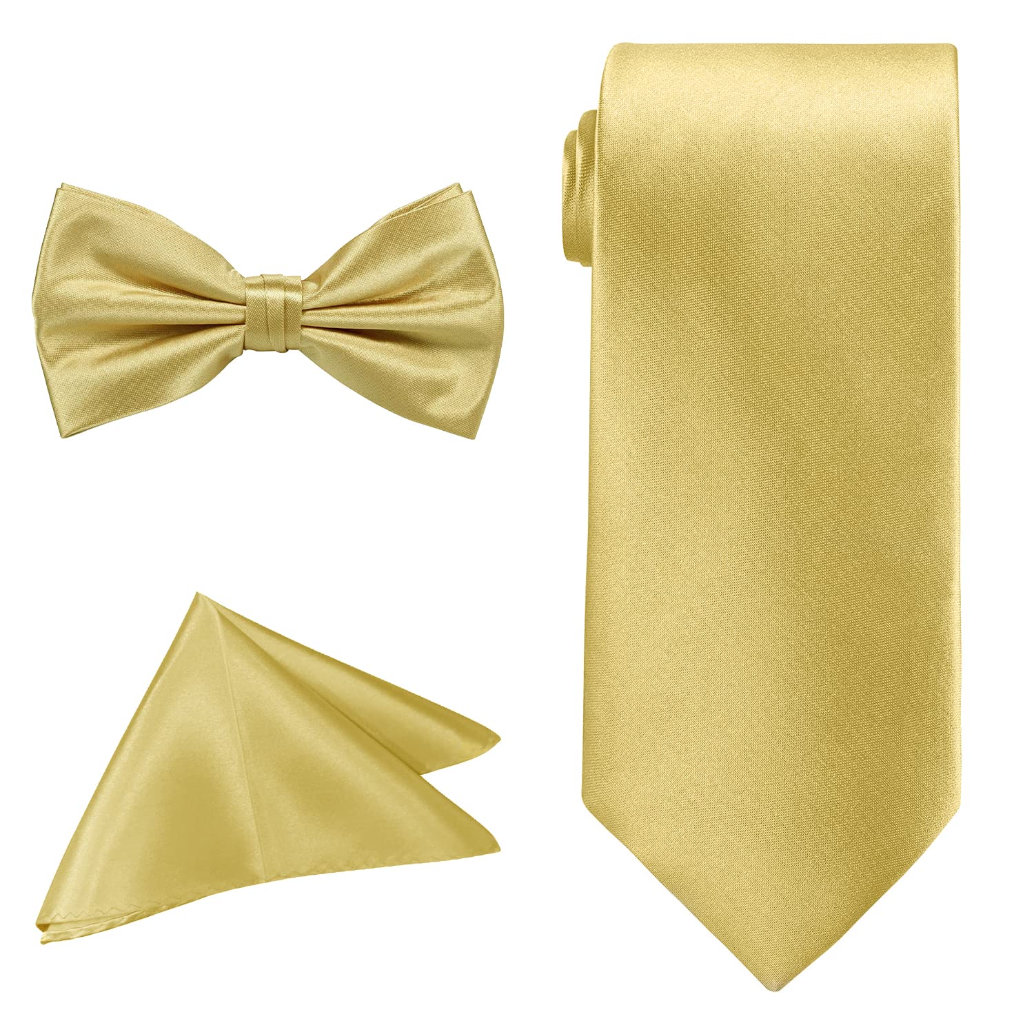 Trimming Shop Papillon Uomo In Poliestere Satinato - Oro - Regolabile Con Gancio - Per Matrimoni, Feste Ed Eventi Eleganti