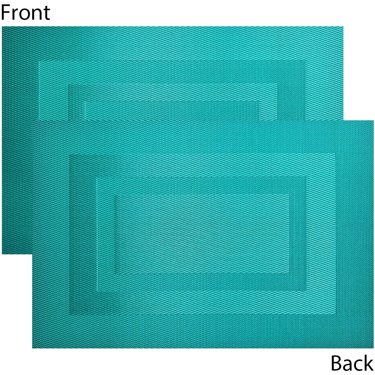 PIGCHCY Lot de 8 sets de table lavables et durables en vinyle résistants à la chaleur antidérapants pour intérieur et extérieur (45,7 x 30,5 cm, bleu turquoise)