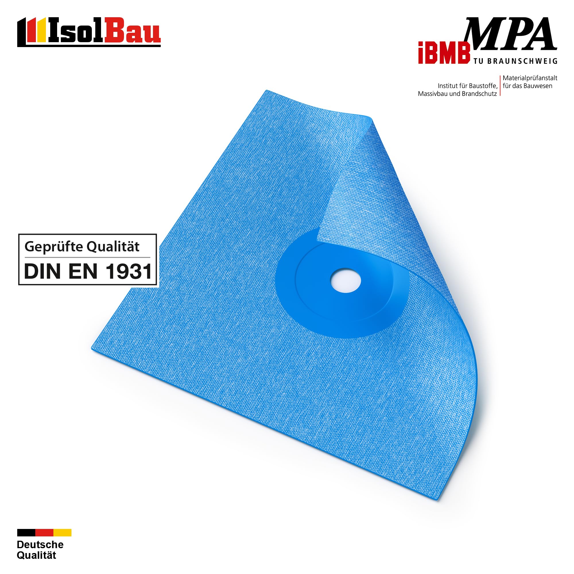 Isolbau Wandmanschette P3 Blau - 50 Stück 120 mm Dichtband - Wasserdichte Manschette für Sanitär, Dusche, Bad, Fliesen, Abdichtung Dichtmanschette für Innen- & Außenbereich
