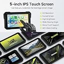 Rimoody 5 Inch Portable Wireless CarPlay & Android Auto Motorcycle Screen, IP68 Waterproof Touchscreen GPS Navigation for Motorbike, Bluetooth Dual Mode, Anti-Theft, Support TPMS & TF Card gallery image