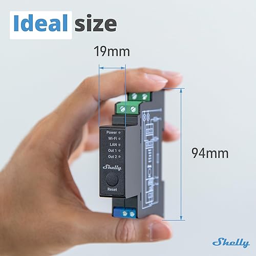 Miniatura 3 de Shelly Pro 2PM  Relé inteligente de 2 canales Wi-Fi y LAN con medición de potencia  Automatización del hogar  Compatible con Alexa y Google Home