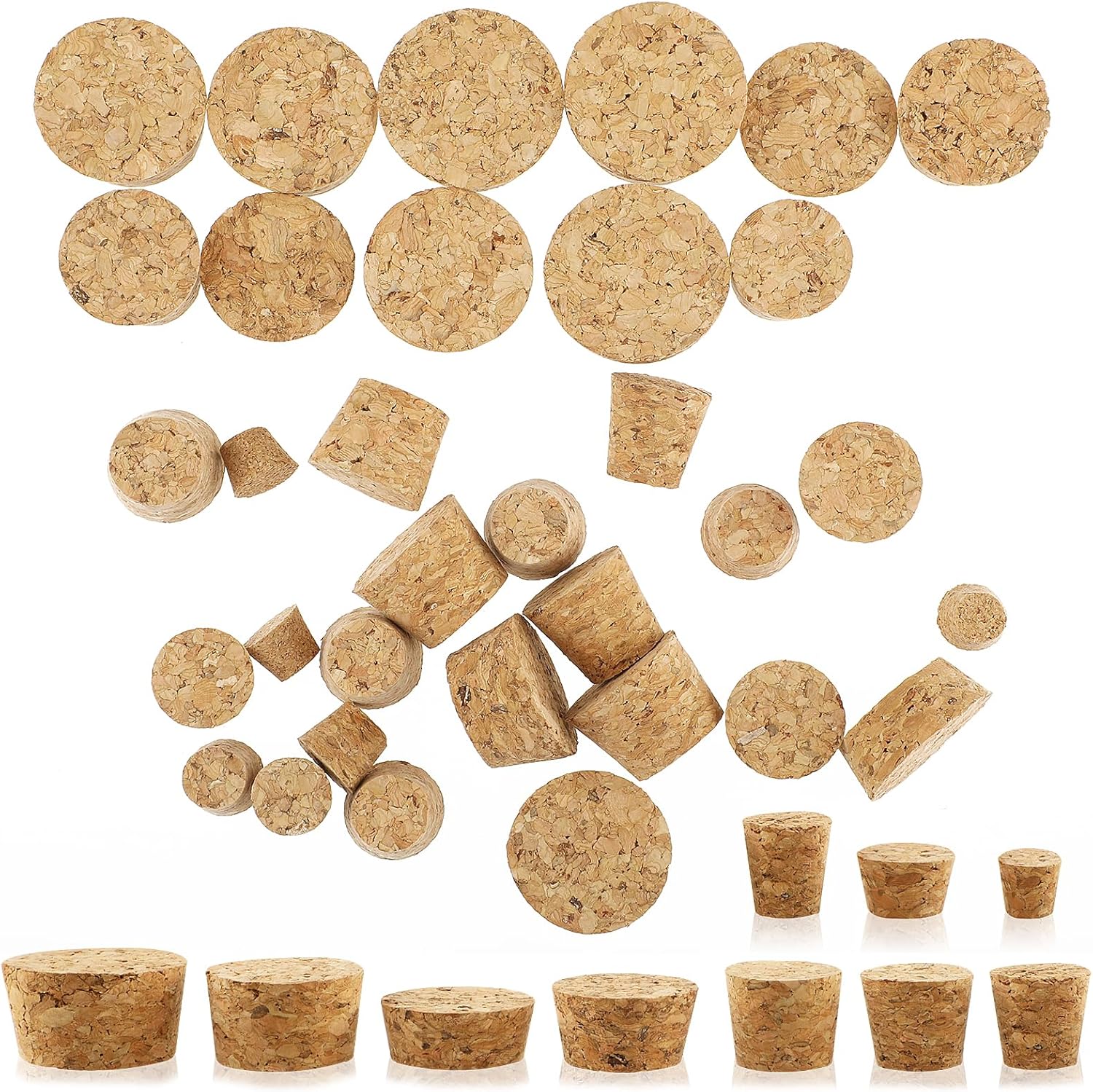 DSLSQD 30 Pieces Cork Stoppers, Wine Bottle Corks Wooden