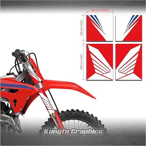 Kungfu Graphics Conjunto de calcomanías Azul y Naranja para tubo de la moto, Estilo 011