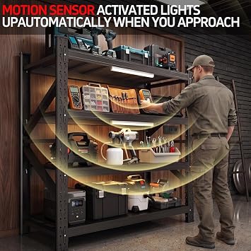 4-Tier Garage Shelving Heavy Duty, Garage Shelves, Adjustable Metal Shelving Unit, Garage Storage Shelves, Utility Storage Rack Shelf,Shelves for Garage Storage (1, 71H*60W*24D)
