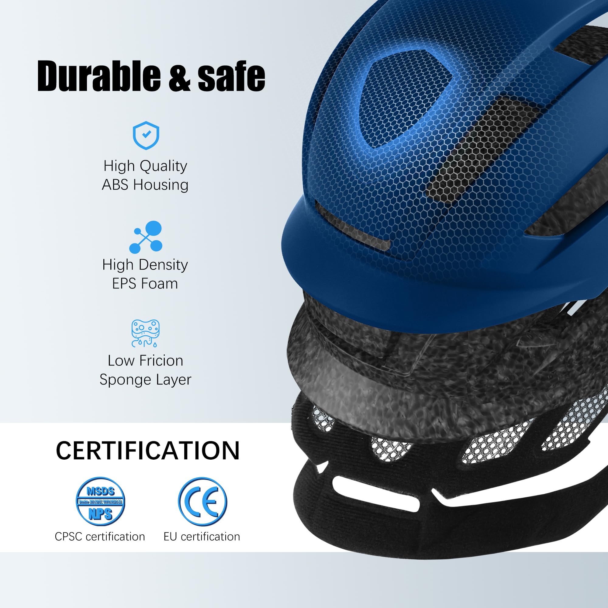 LUMDEER Adult Bike Helmet for Men Women, Rechargeable LED Lights | CPSC, CE Certified | Ultra Lightweight Ventilation