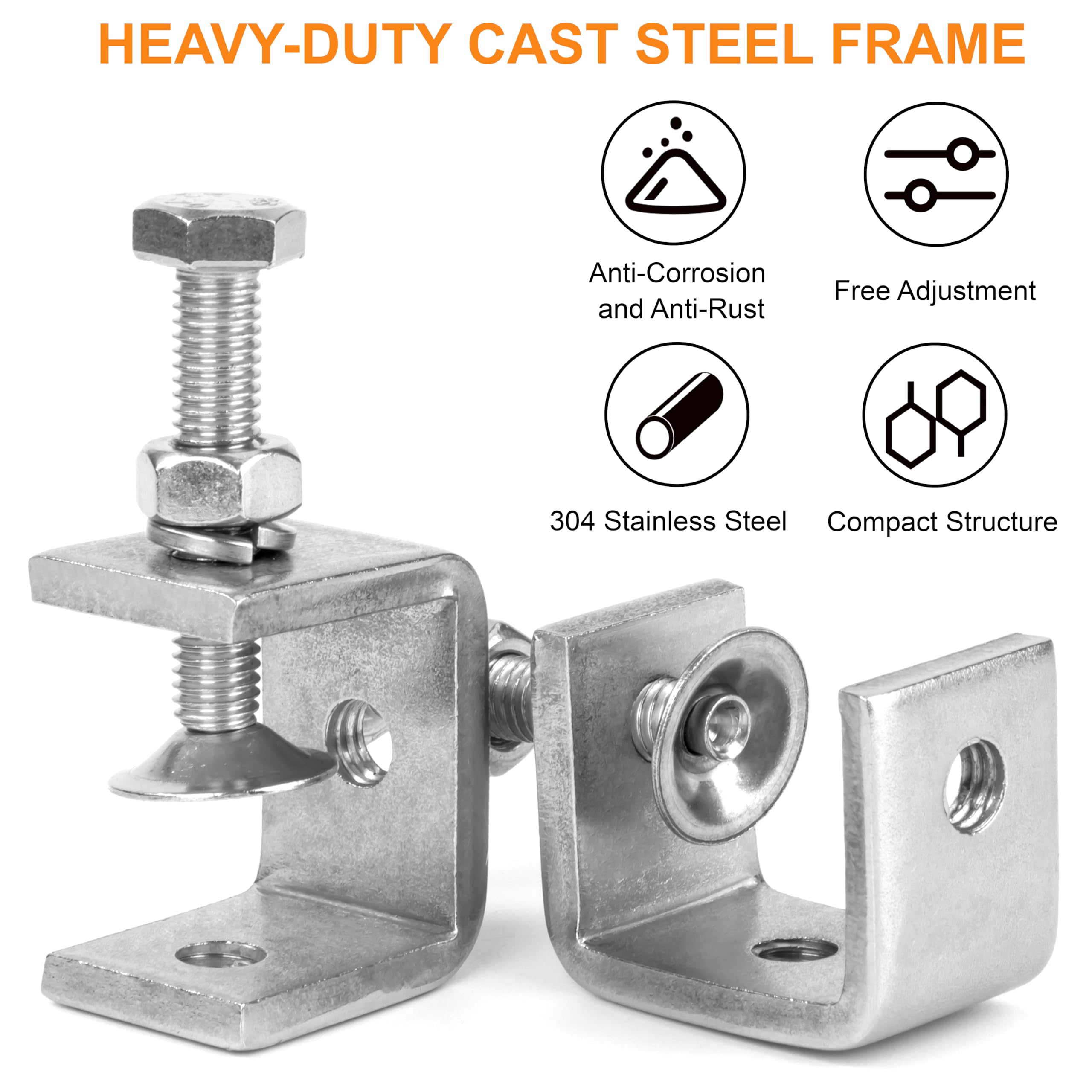 Lot De 6 Pinces En C En Acier Inoxydable - Ouvertures De Mâchoire De 30