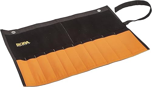 Soporte para rollo de herramientas de bolsillo Bora 503110 - Soporte para herramientas de cuero y nailon para un fácil almacenamiento y transporte