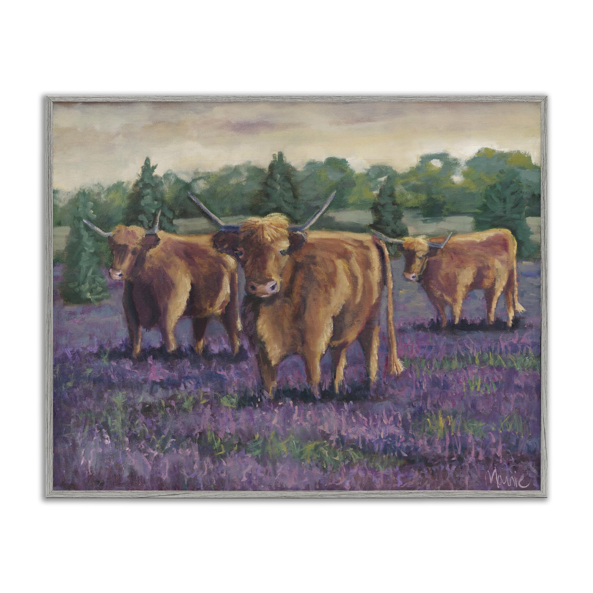 Poster vaches Stupell Industries, cadre bois 28x35 cm
