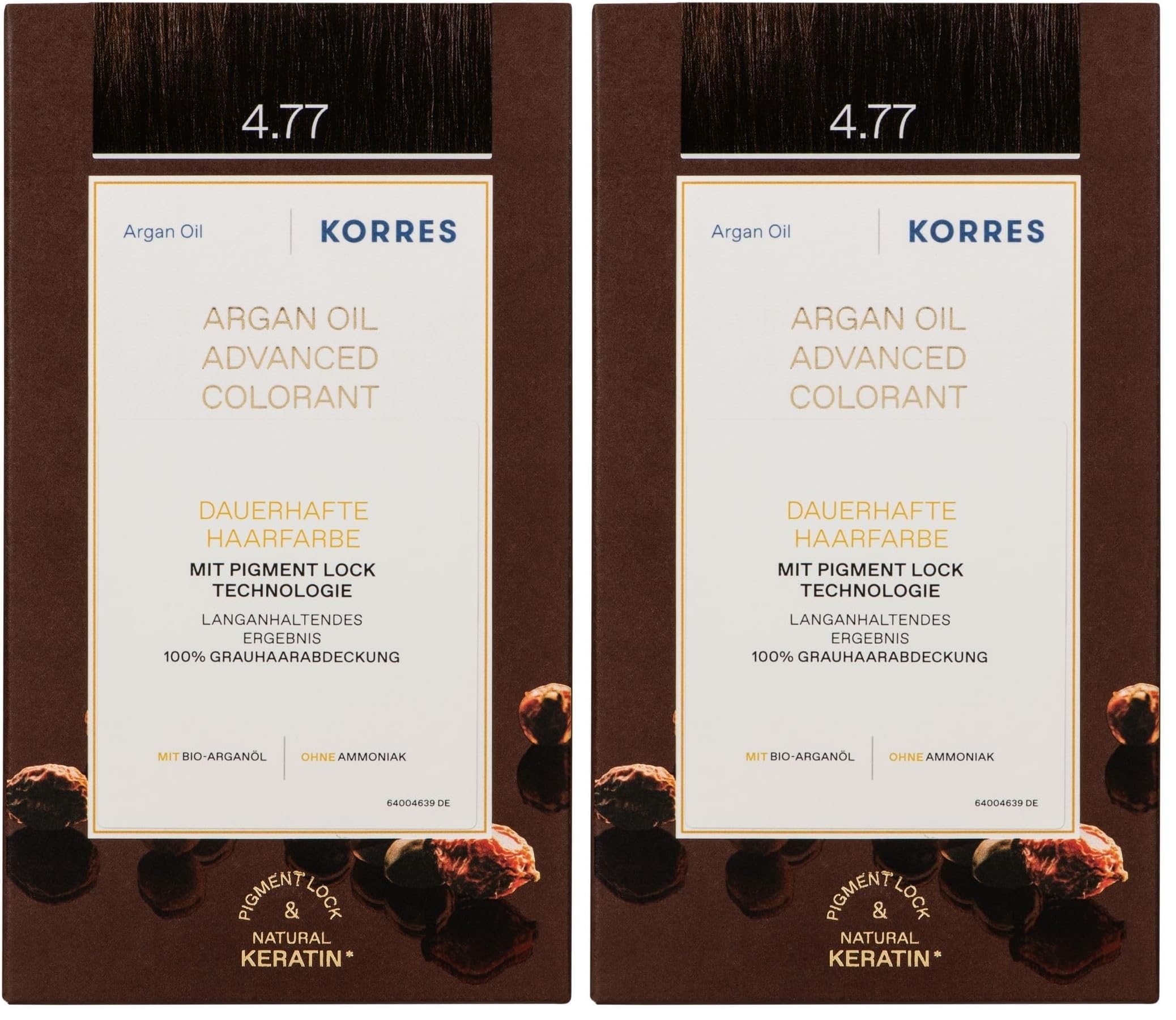 Korres Argan Öl hochentwickelte Coloration,dark choco 4.77, 2er Pack (1 x 145 ml)