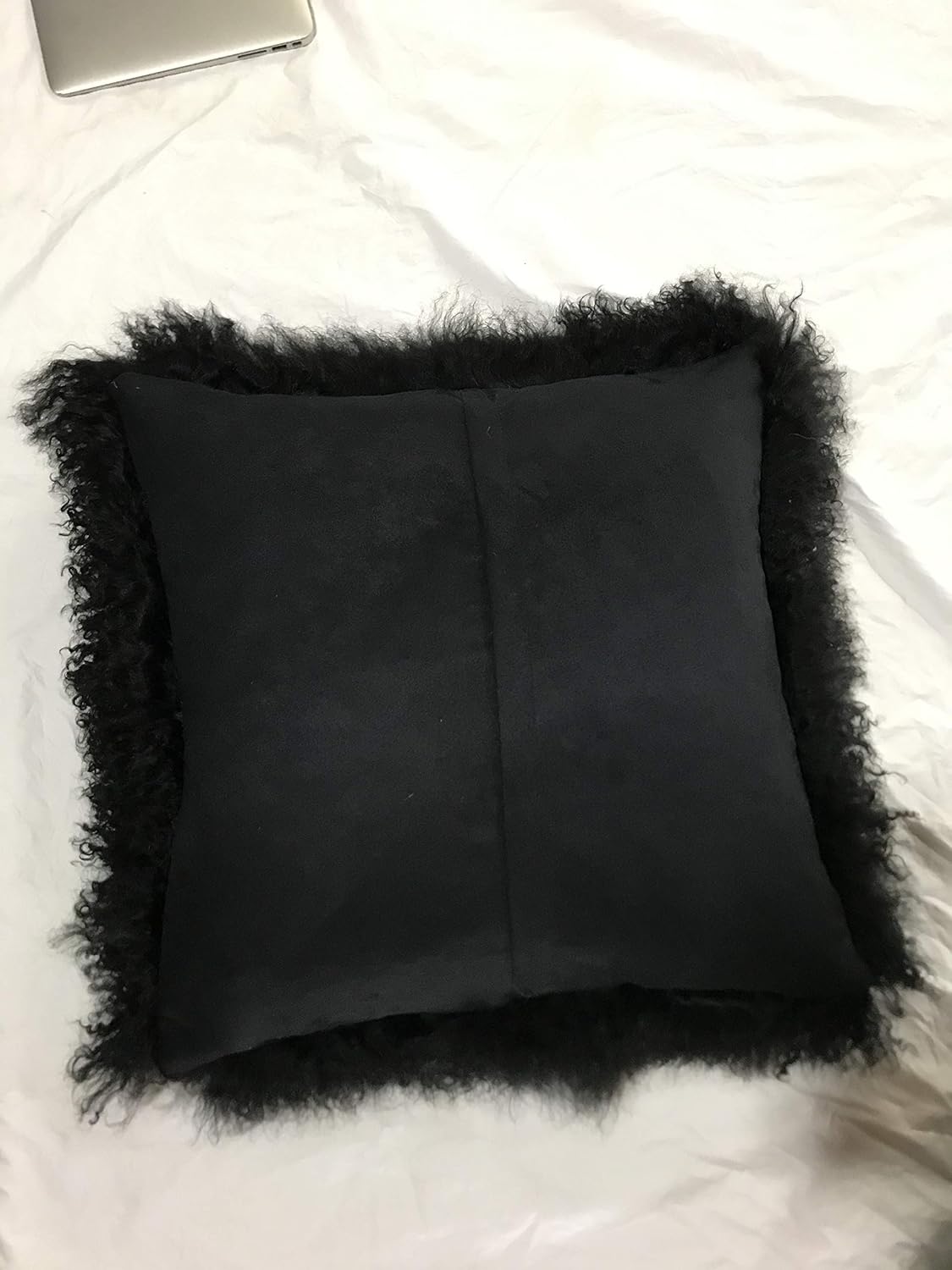 100% real mongolian lamb fur cushion cover/pillowcase (20x20inch, black) black 20" x 20" (pack of 1)