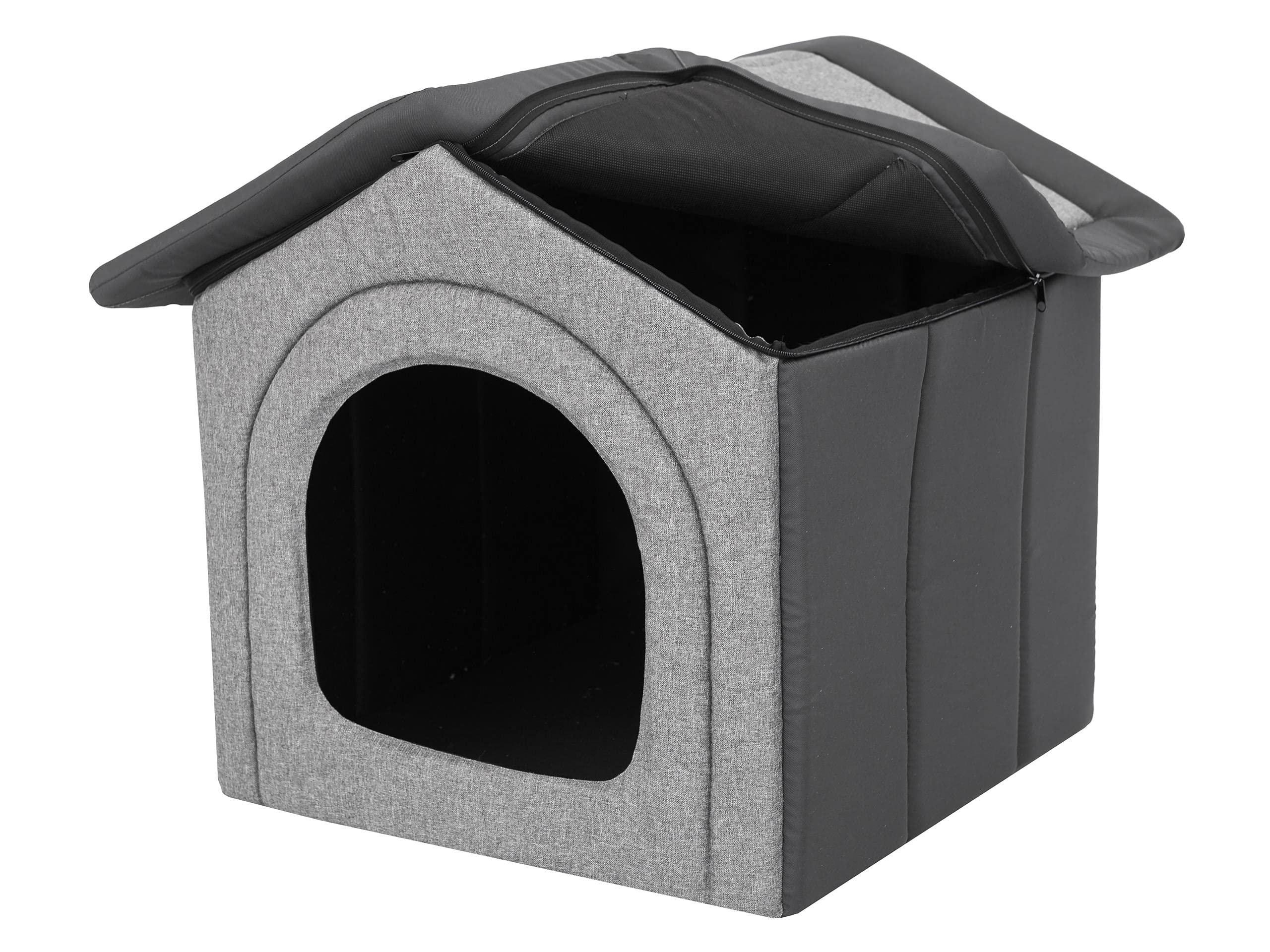 Caseta para Mascotas, Esquina para Perros, Zona de Descanso, caseta para Perros, caseta R4: 55 x 60 cm, Piedras ecológicas de Grafito + Grafito Oxford