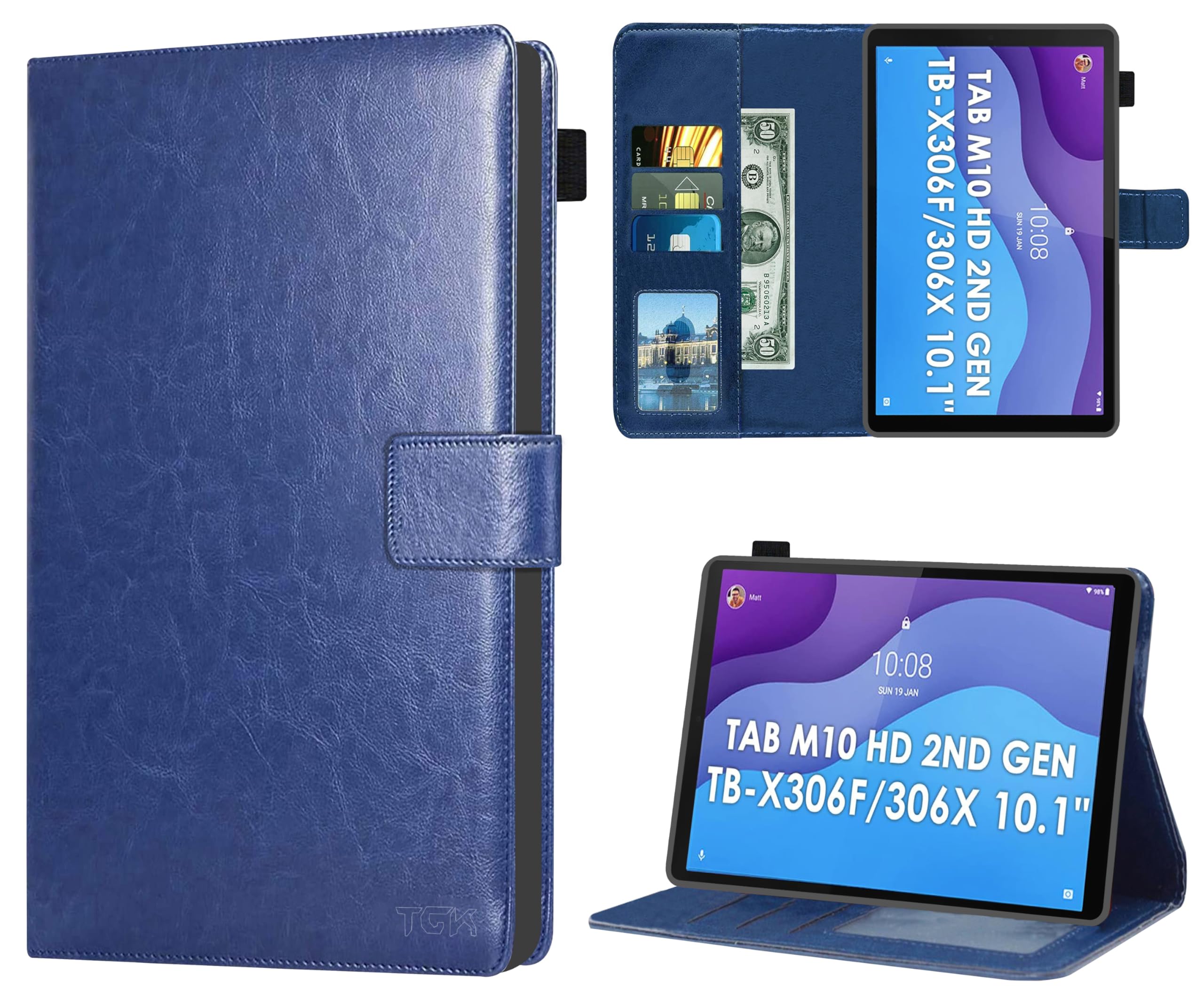 TGK Multi Protective Wallet Leather Flip Stand Case Cover for Lenovo Tab M10 HD 2nd Gen TB-X306X / Smart Tab M10 HD 2nd Gen TB-X306F, Blue (B08W576WJ4) Amazon Price History, Amazon Price Tracker