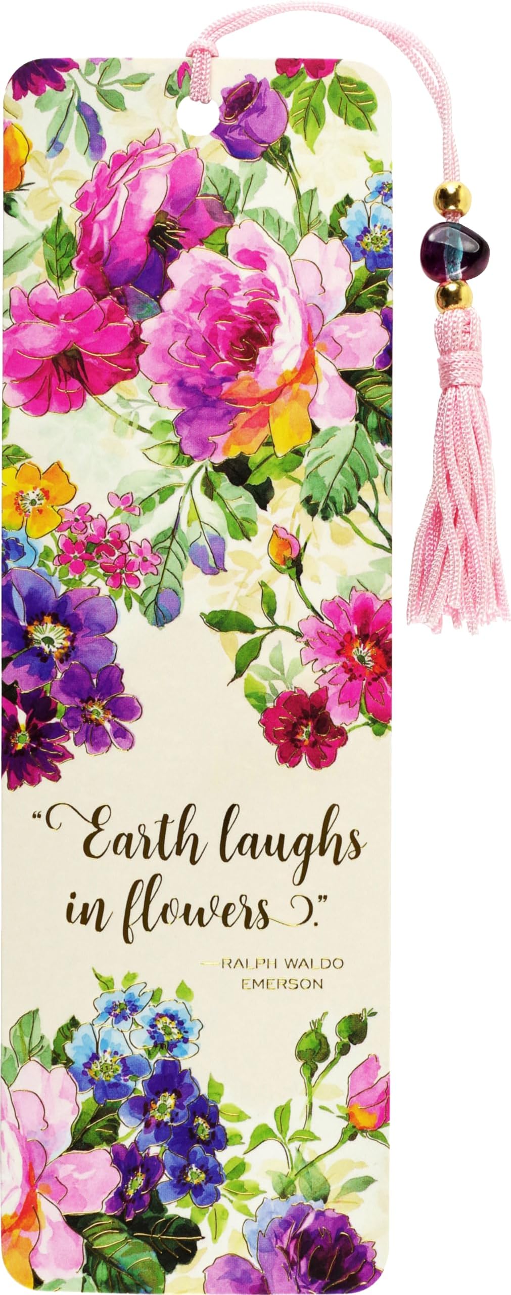 Peony Garden Beaded Bookmark