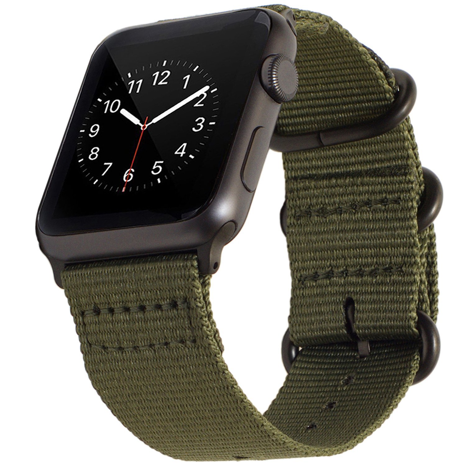 BarRanBarRan Nylon Watchband for SmartWatch 42MM 44MM, Woven Nylon Breathable Quick Release Watch Strap with Nato Buckle replacement for lWatch Series 4/Series 3/Series 2/Series 1/Nike+