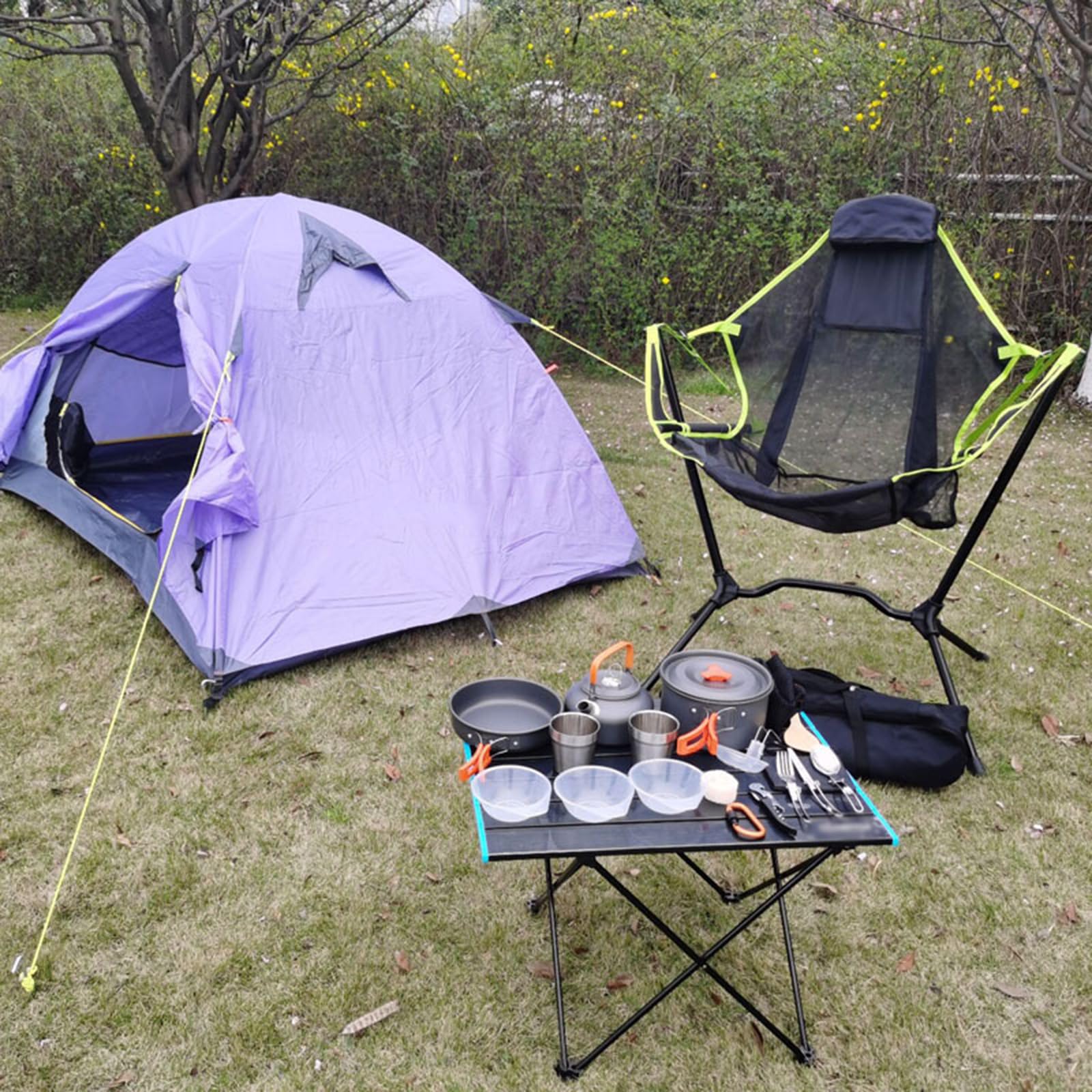 Camping Geschirr Set Aluminium Campingkocher Töpfe Becher Outdoor Kochgeschirr Mit Faltbare Besteck Picknick Topf Mini Camping Kochset Für Picknick Wandern