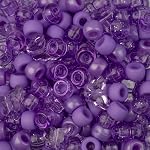 300pcs John Bead Assorted Purple Plastic Pony Craft Beads for DIY Jewelry Bracelet Necklace Making, 120g