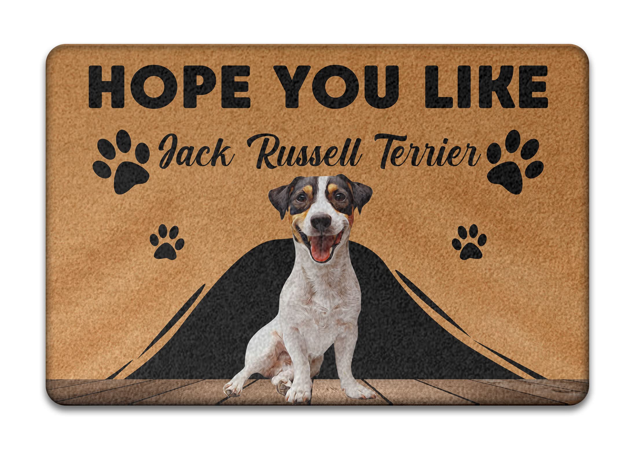 Entrance Rug Non-Slip Floor Mat Dirt Trapper Door Mat Entrance Door Mats For Hallway Doorstep Outside 40X60cm Jack Russell Terrier, For Dog Lovers Gift