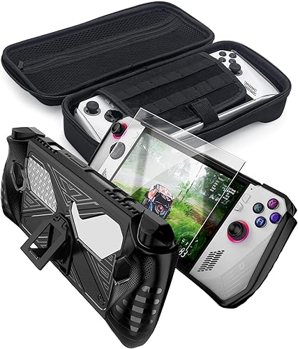 Miniatura 7 de ENCASED Juego de accesorios para Asus ROG Ally - Funda de mano con bolsa de transporte rígida y protector de pantalla de vidrio templado (negro)