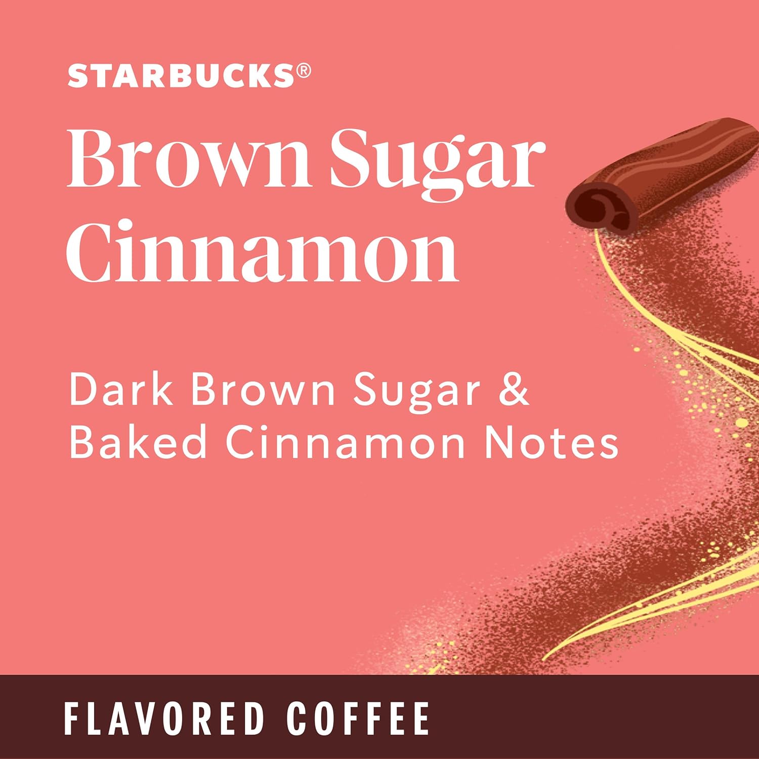 Starbucks Brown Sugar Cinnamon, Hot or Iced Coffee, Flavored Ground Coffee, Six 11 oz Bags