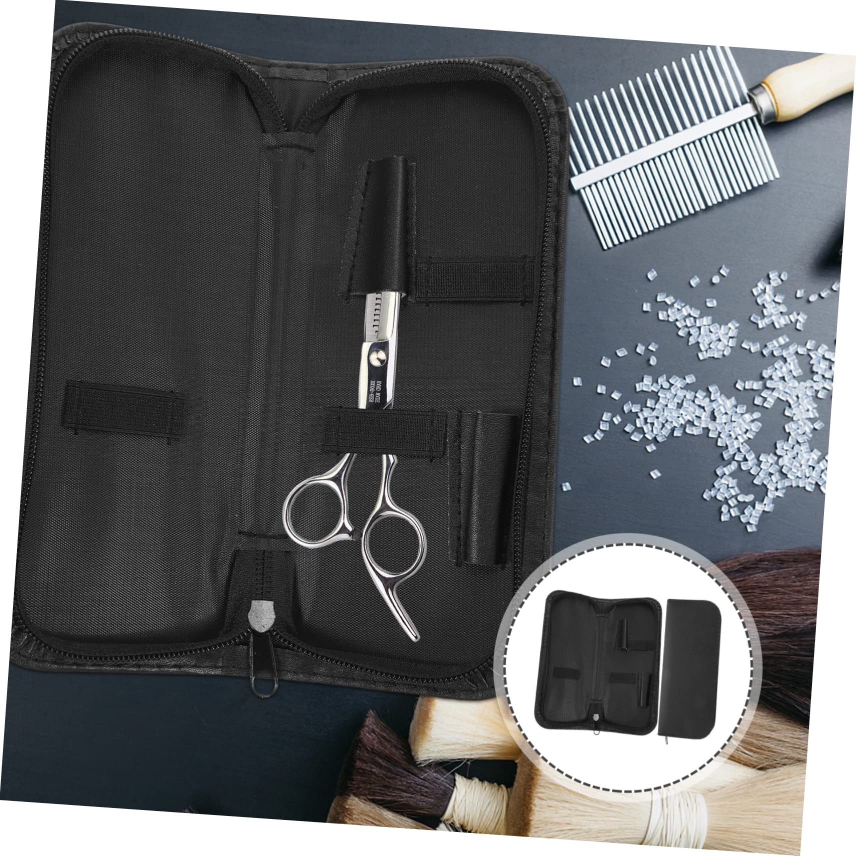 FOMIYES Hairstylist Accessories Hairdressing Tool Bag Scissor Case for Hairdressers Scissor Leather Case Shear Holder Pouch