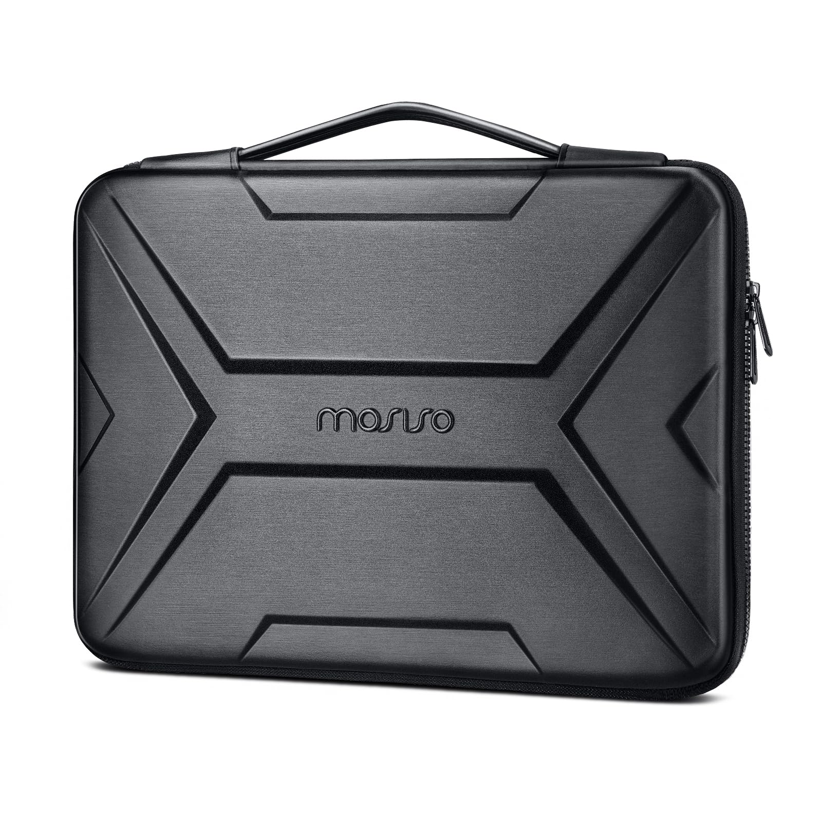MOSISO 13-14 inch Laptop Hard Case, 13.3 inch Waterproof Shockproof Computer Bag Compatible with MacBook HP Dell,Artistic Geometric EVA Carrying Sleeve Laptop Case Hard Shell with Handle, Black
