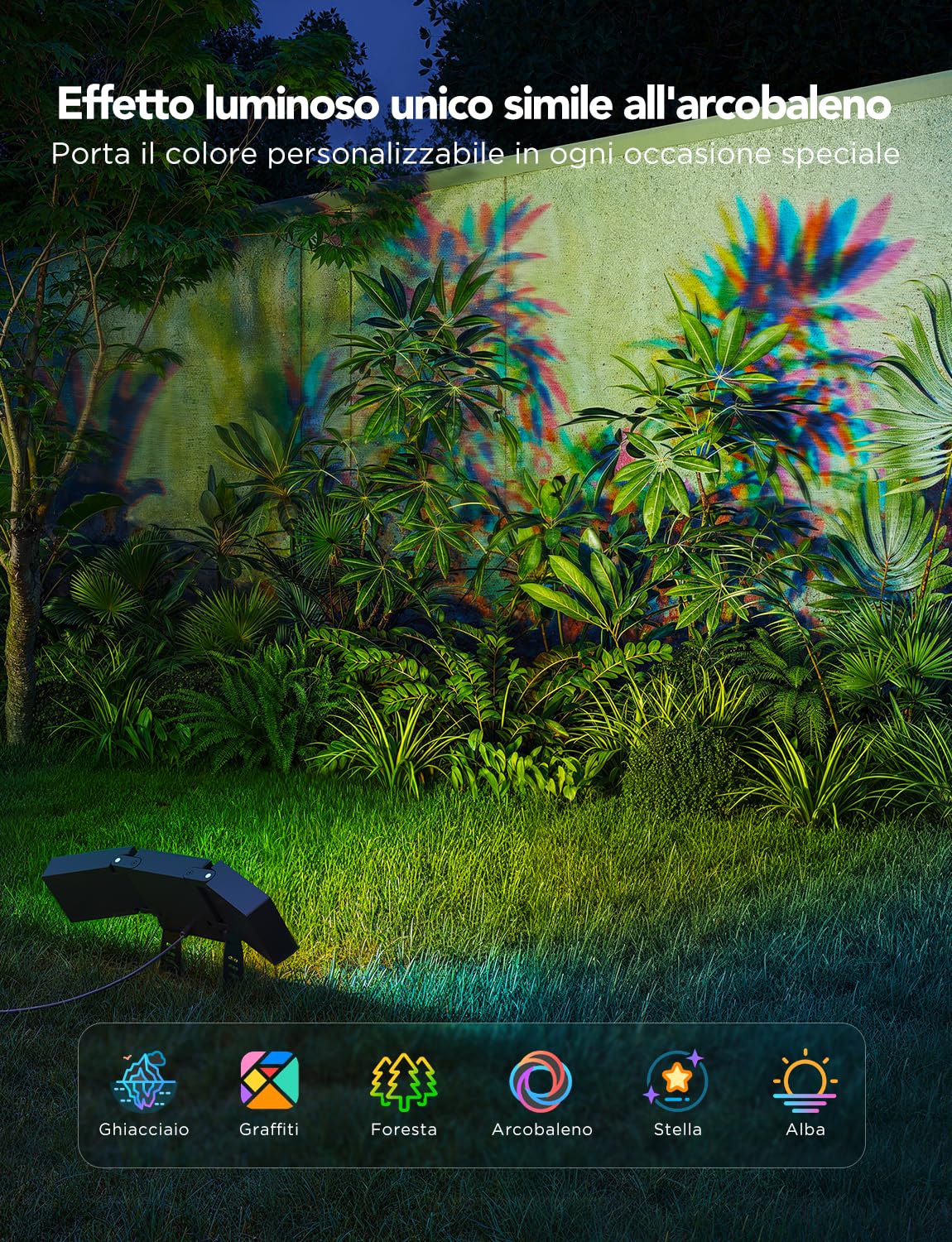 Govee Luci di Inondazione per Esterni, Proiettore RGBICWW 4500LM, Luce per Esterni Intelligente IP66 Lavora con Matter e Alexa, Lega di Alluminio, Giardino, Garage, Cortile