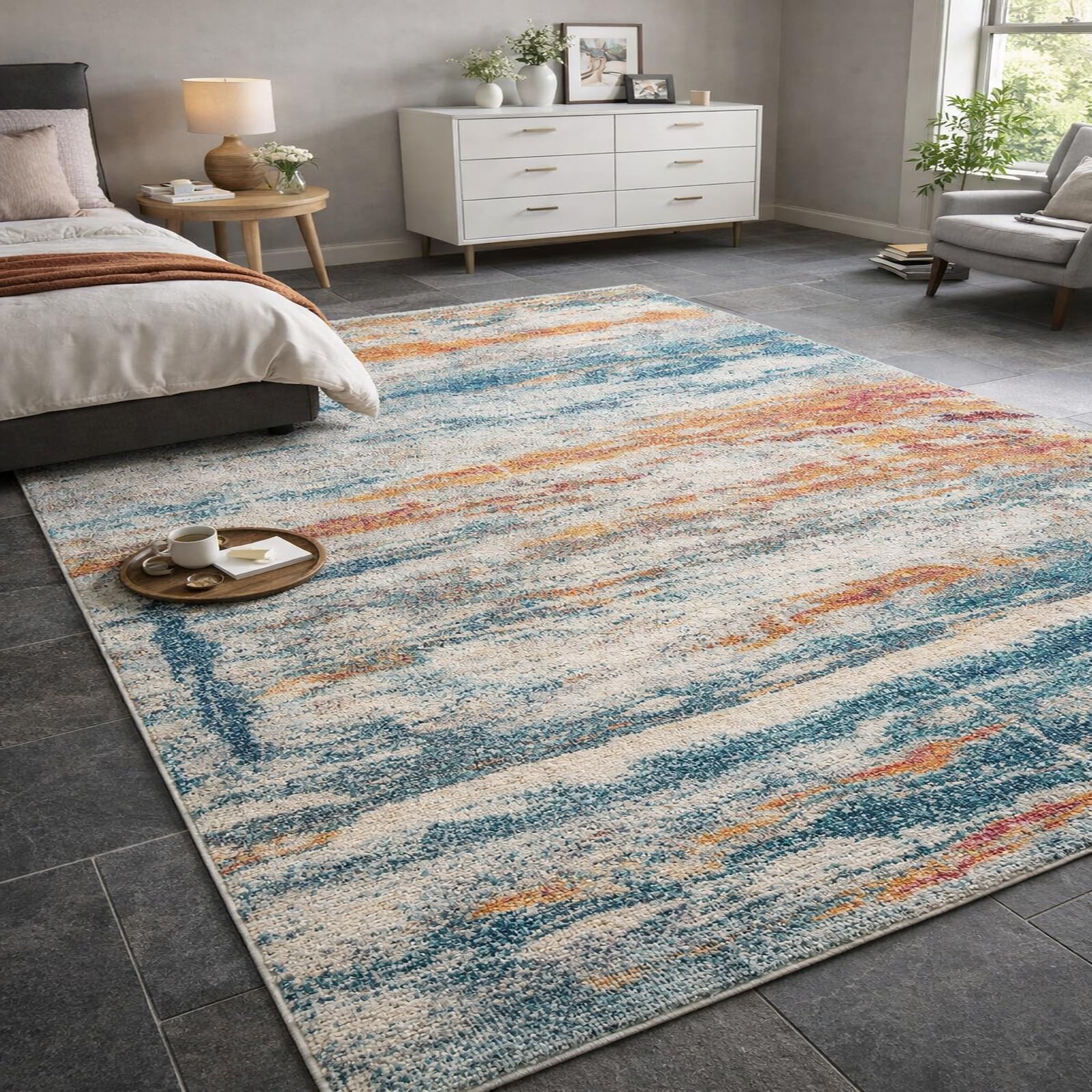 Tapis de chambre ado fille pour déco coiffeuse clean girl chic