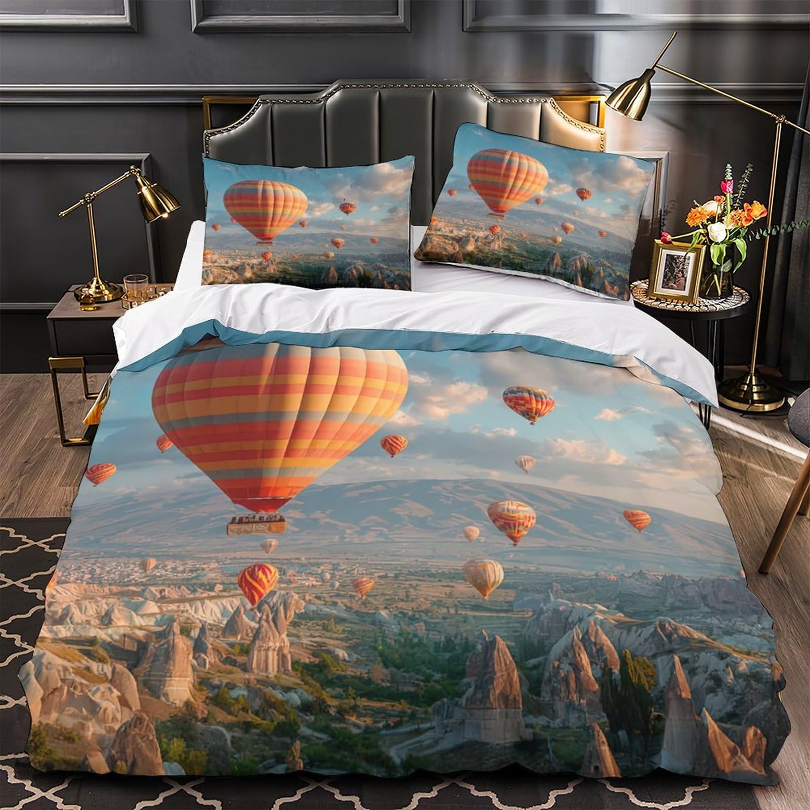 Ensemble de literie travel adventure parure montgolfière pour évader l'esprit chaque soir
