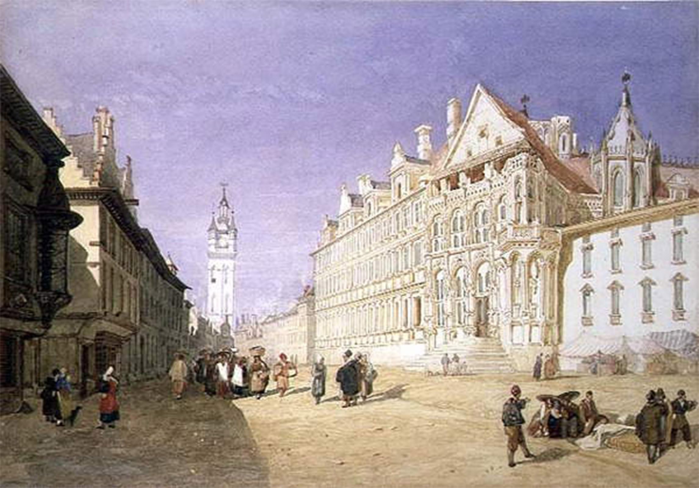 POSTERIIk Vintage Print Pop Art Landscape Artwork the Hotel of City Ghent by Sell Cotman Art Prints for Office Home Decor 60x90cm
