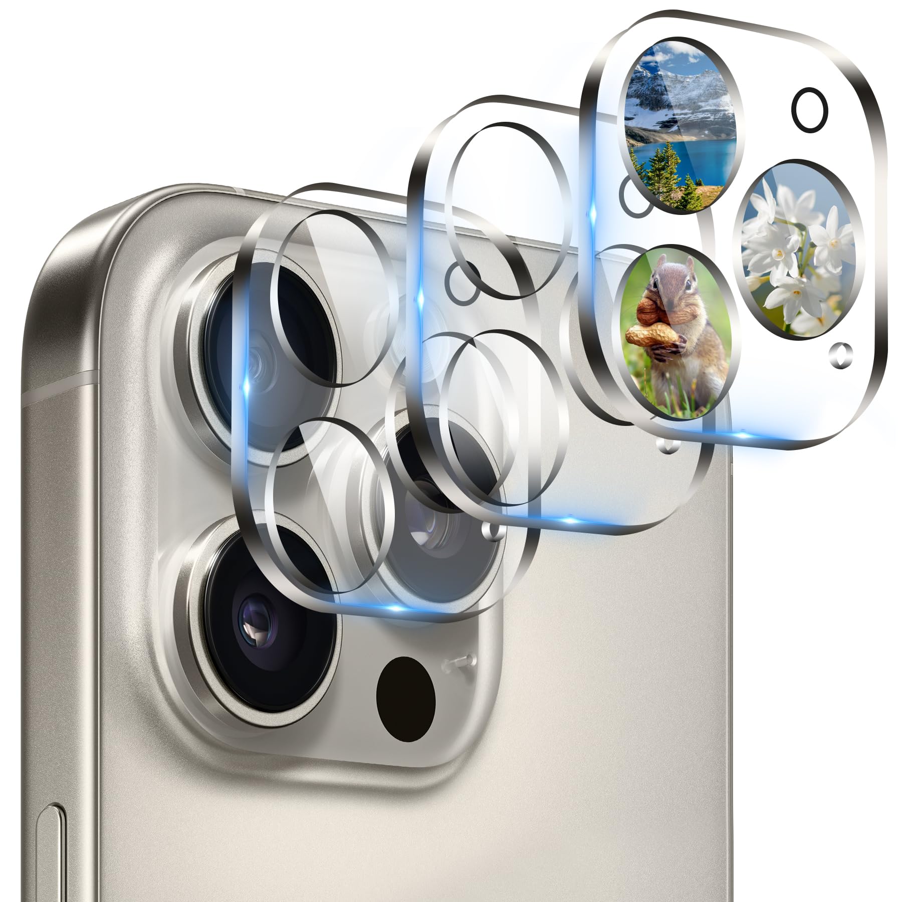 Film Protection Verre Trempé 9H Pour Objectif Caméra IPhone 11 à 16 Pro Max - Transparent Haute Définition - Neuf
