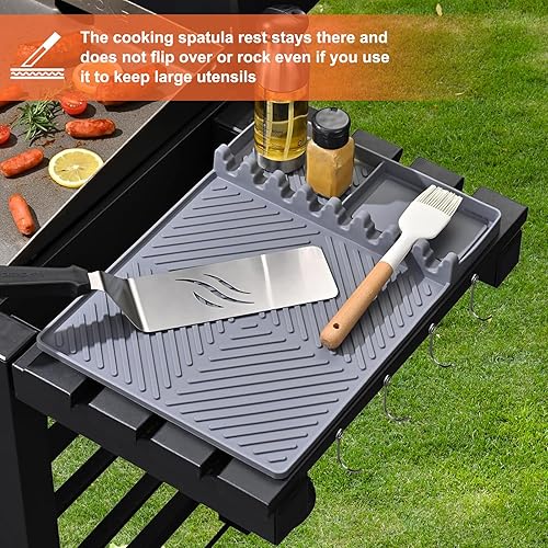 Miniatura 6 de Alfombrilla de silicona para cucharón, soporte para utensilios de cocina, almohadilla de goteo, resistente al calor para estufa y parrilla,