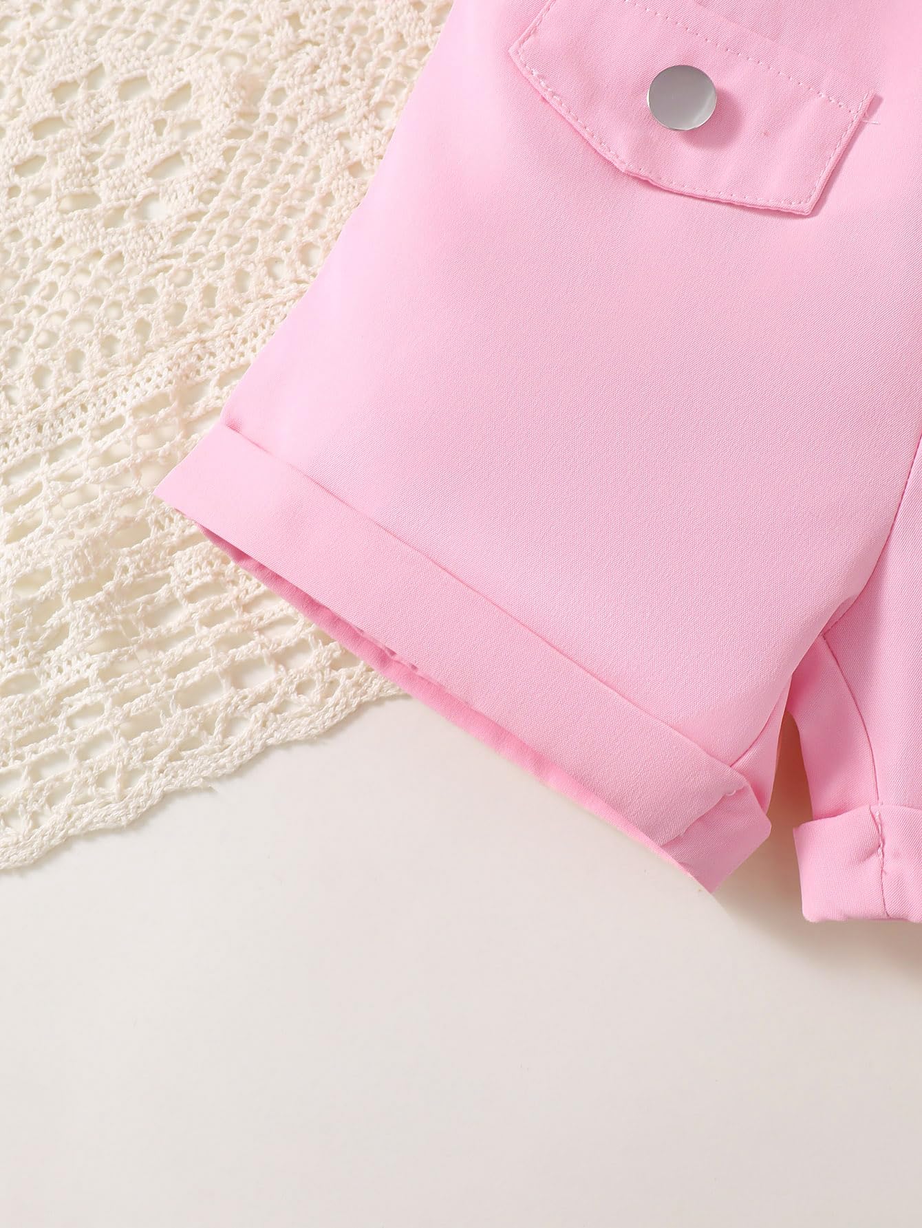 Conjunto de 2 piezas para niña bebé, camiseta con estampado de dibujos animados + pantalones cortos morados, ropa casual para 6 meses a 3 años — view 8