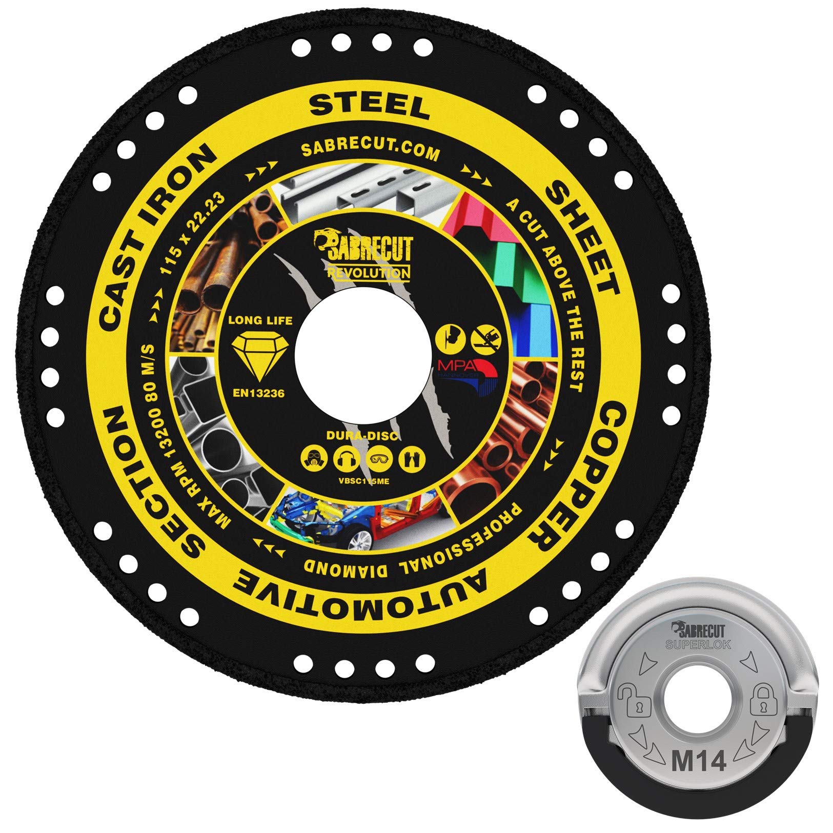 Buy SabreCut VB115MEGRB 115mm (4.5") x 22.23mm Bore Vacuum Brazed Metal