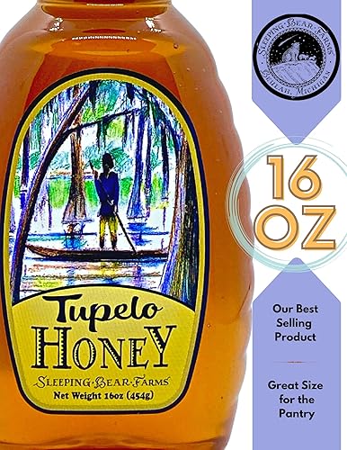 Miniatura 2 de Botella de miel Tupelo de 16 onzas - Premium de Sleeping Bear Farms Beekeepers en la cuenca del río Apalachicola de Florida