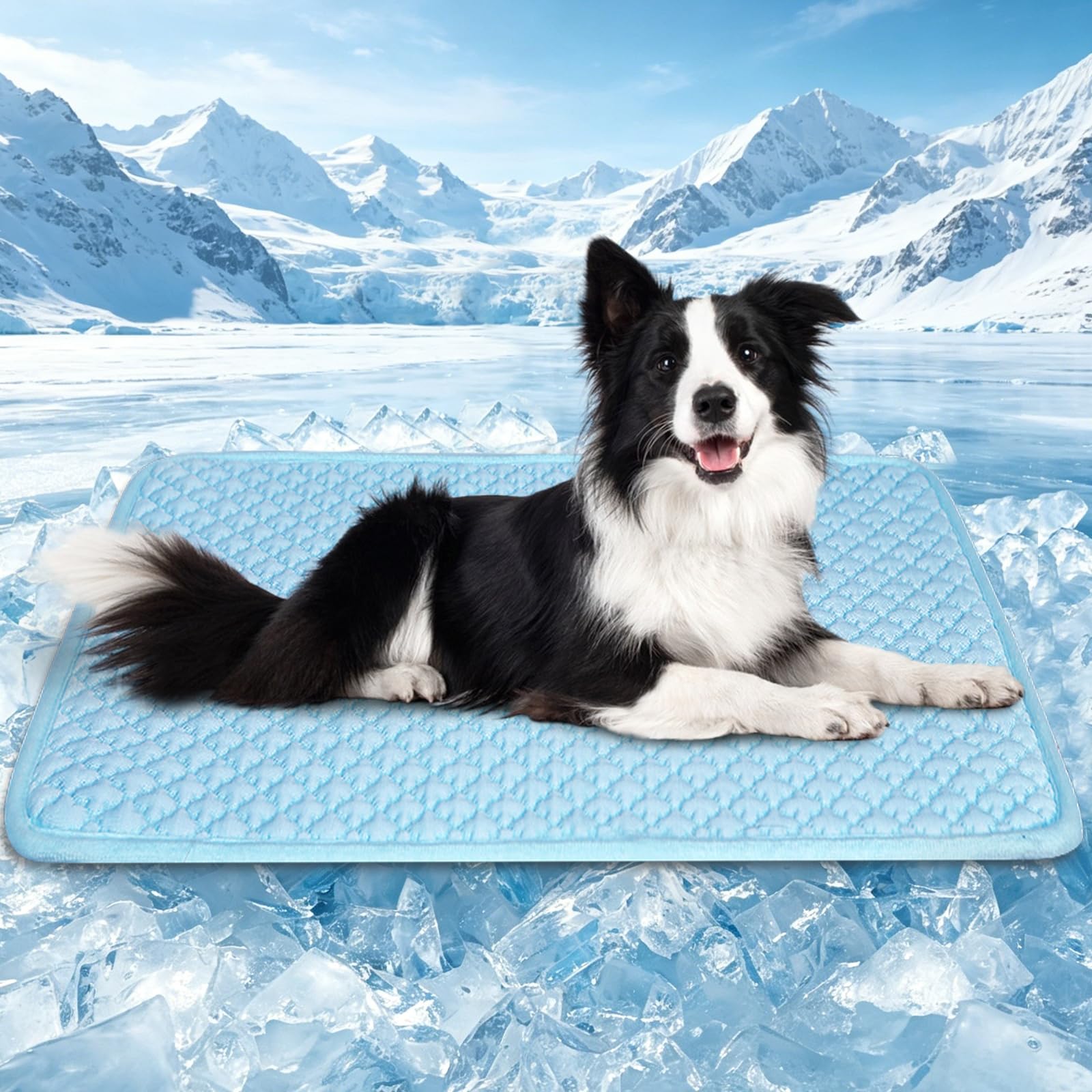 SOMOYA Tapis rafraîchissant pour chiens et chats - Lavable - En soie glacée - Respirant - Pour grands chiens et chats - Taille XL