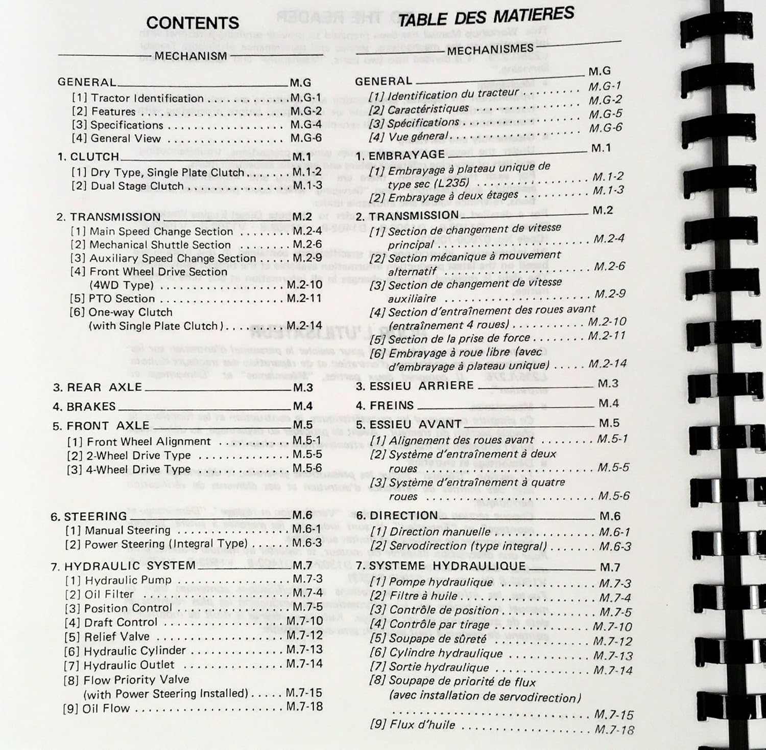 Service Manual Table of Contents General