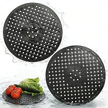 Set of 2 Silicone Kitchen Sink Mat, Cuttable, Non-Slip, Round Kitchen Sink Protector, 31 x 31 cm, Draining and Heat Resistant, Ideal for Stainless Steel Sink