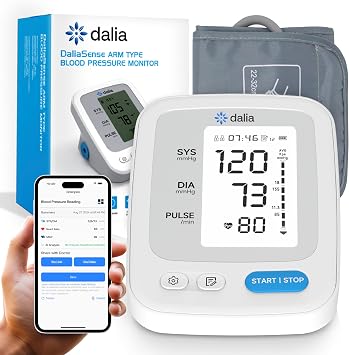 DaliaSense Bluetooth Blood Pressure Monitor with App, Upper Arm Digital BP Monitor for Home Use, Trend Tracking