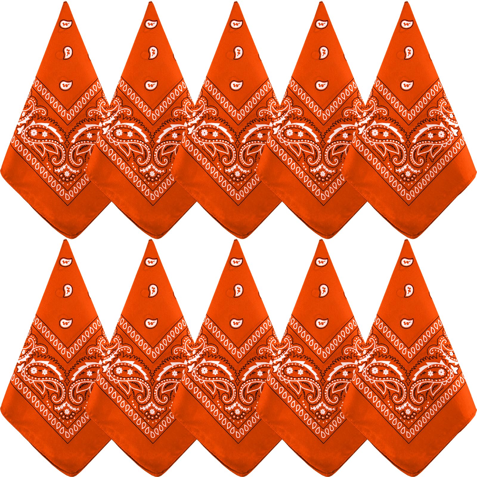 NACHLYNN 10/20pcs Paisley Bandanas Assorted Bandanas Cowboy Polyester Headbands Square Scarf Headwear