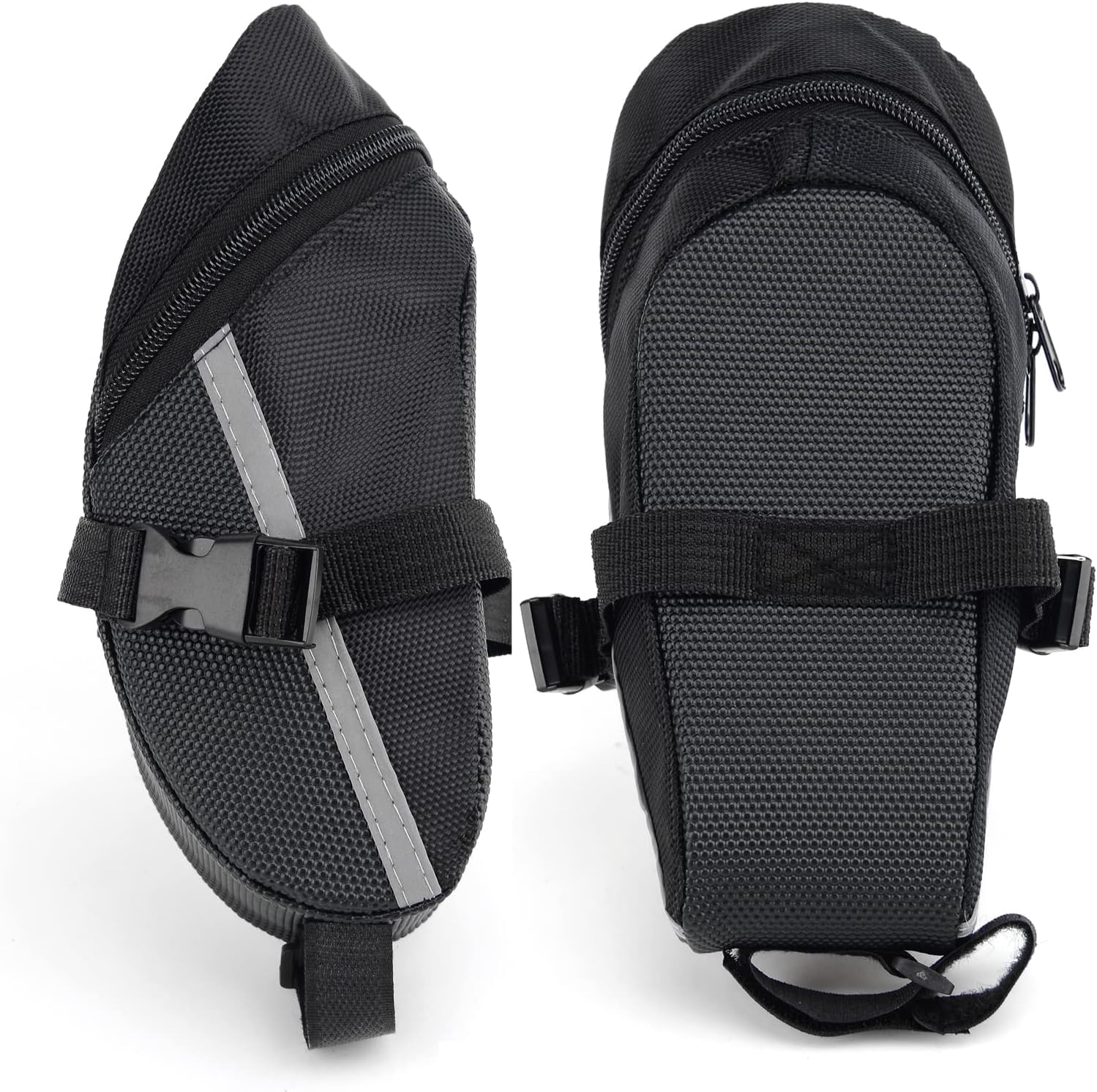 1 bolsa para sillín de bicicleta, con reflectante para un paseo de seguridad, bolsa de sillín de bicicleta debajo del asiento, paquete de asiento de ciclismo para bicicletas de montaña y